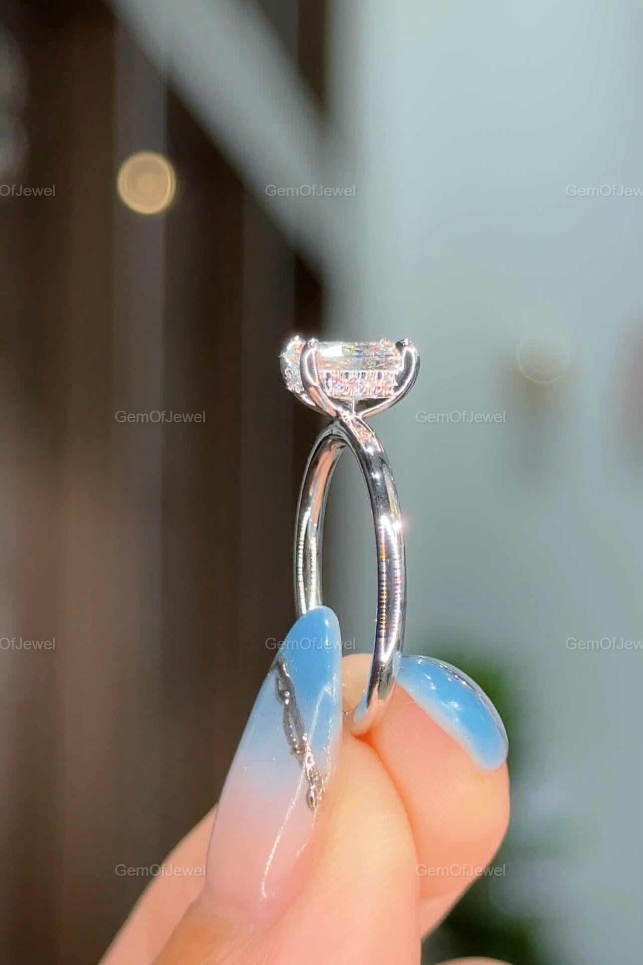 Oval Diamond Moissanite Ring With Hidden Halo And Solitaire Engagement Ring, Oval Diamond Ring, Oval Moissanite Engagement Ring, 1ct Ring