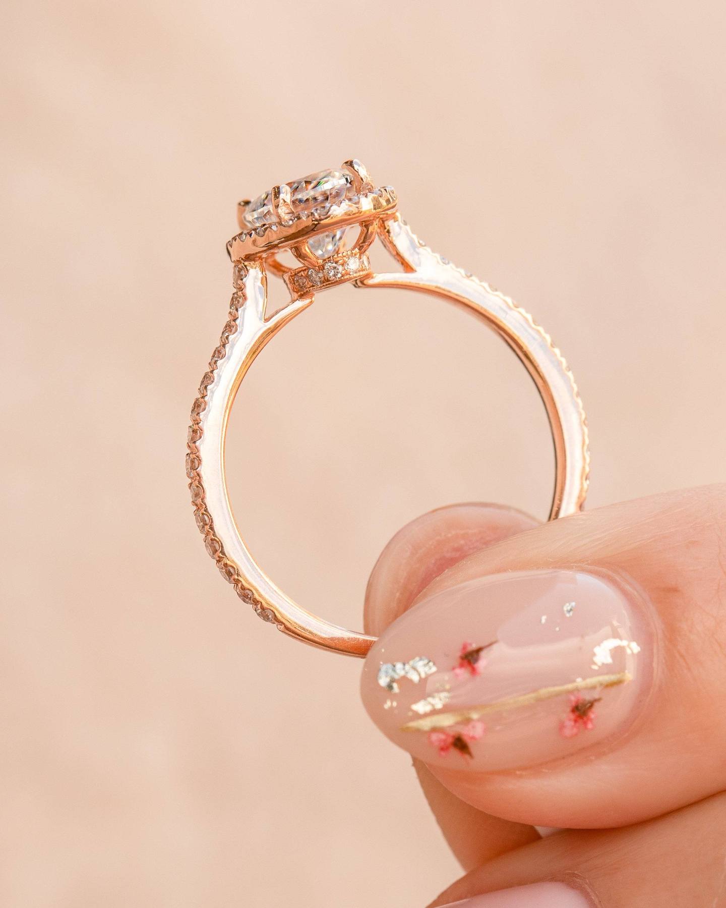 Oval Moissanite Diamond Engagement Ring Double Halo Solid Gold Ring Oval Diamond Ring , Oval Diamond Ring, Oval Double Halo Diamond Ring