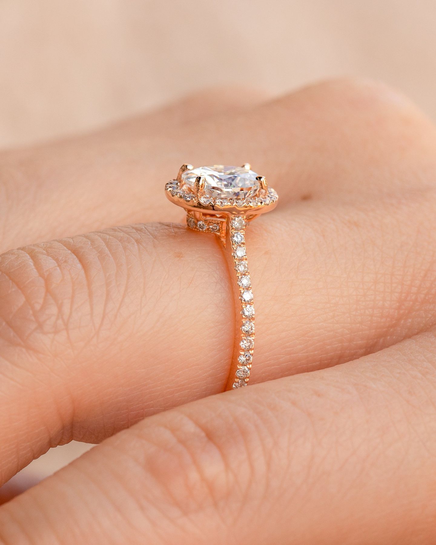 Oval Moissanite Diamond Engagement Ring Double Halo Solid Gold Ring Oval Diamond Ring , Oval Diamond Ring, Oval Double Halo Diamond Ring