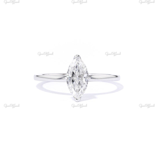 1ct Marquise Moissanite Diamond White Gold Solitaire Gold Ring Moissanite Engagement Ring or wedding Ring For Her, Marquise Moissanite Ring