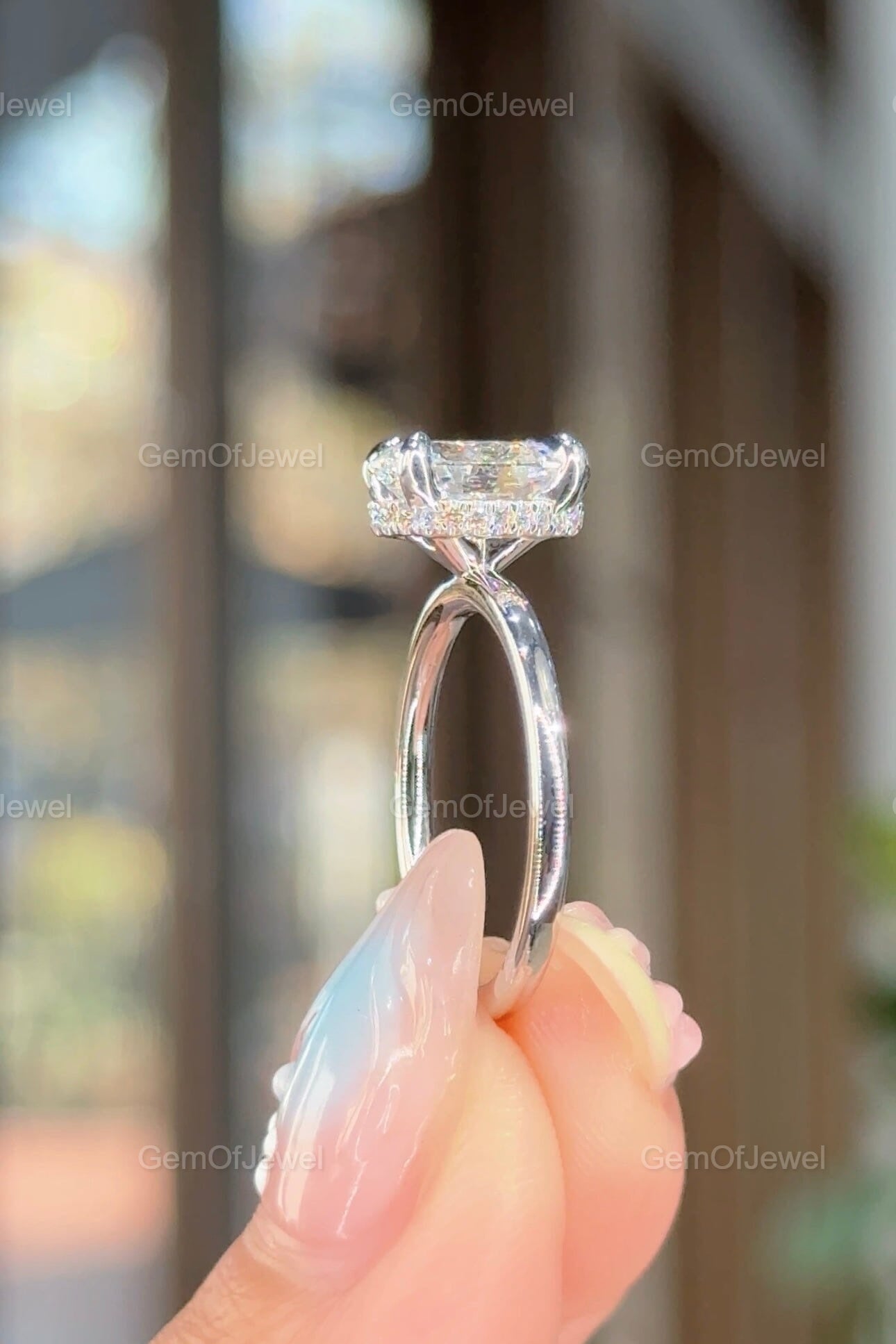 1CT Oval Diamond Moissanite Ring With Halo And Solitaire Engagement Ring, Oval Diamond Ring, Oval Moissanite Engagement Ring, 1ct Oval Ring