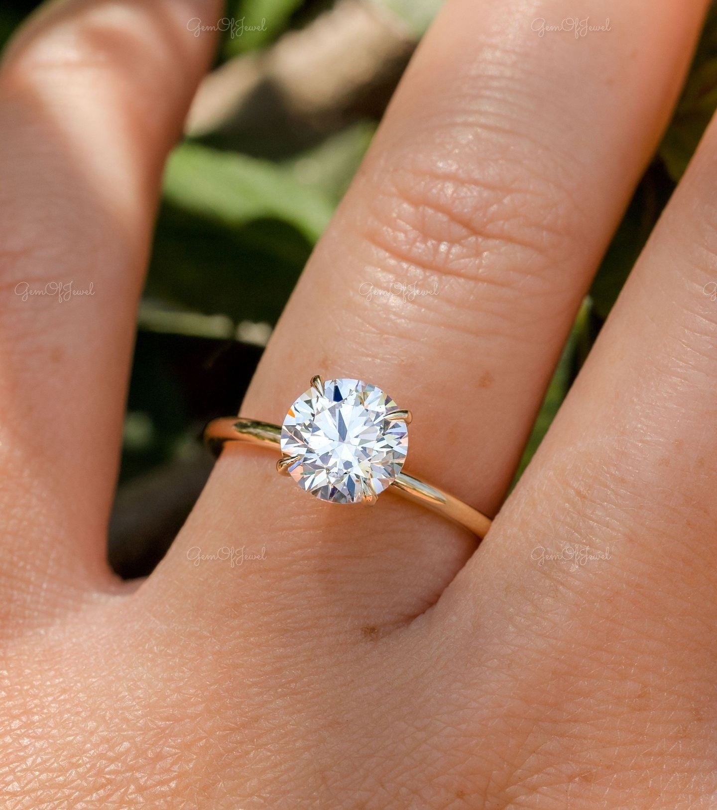 1 ct Round Diamond Moissanite Diamond Four Prong Round Diamond Solid Gold Ring Moissanite Engagement Ring For Her ,Gift For Her, Dainty Ring