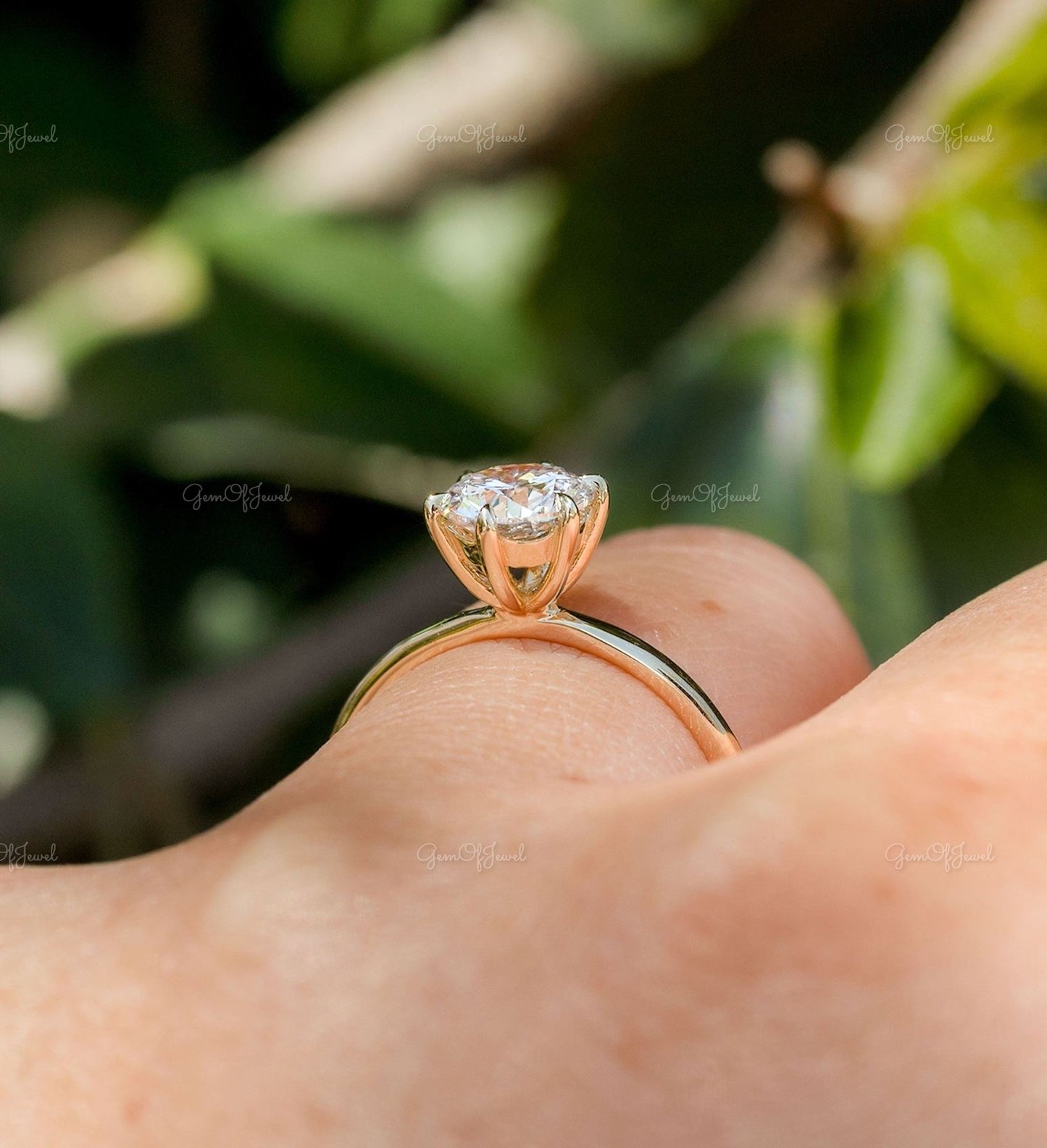 Round Diamond Moissanite Diamond Six Prong Round Diamond Solid Gold Ring Moissanite Engagement Ring For Her ,Gift For Her, Dainty Ring