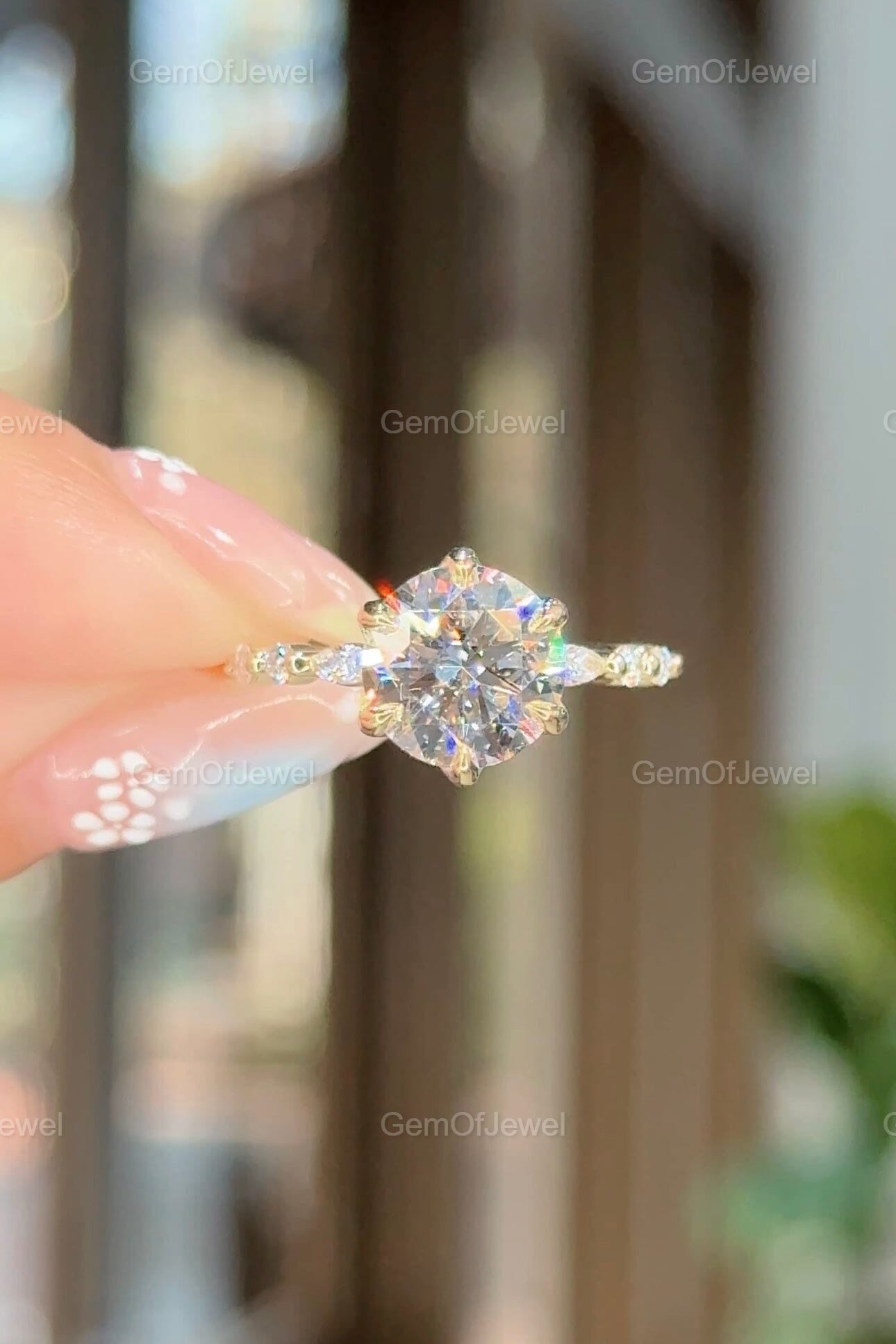 2.5CT Emerald Moissanite Diamond Ring, Four Prong Solitaire Engagement Ring, Emerald Cut Diamond Ring, 9*7mm Emerald Moissanite Diamond Ring