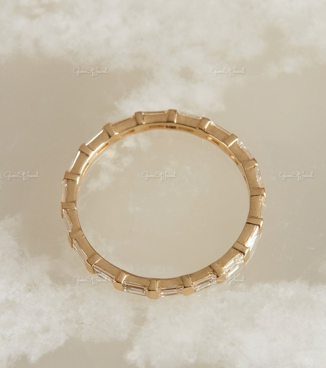 Baguette Diamond Band Moissanite Diamond Band Full Eternity Moissanite Diamond Band For Her, Wedding band For Her, Baguette Moissanite Band