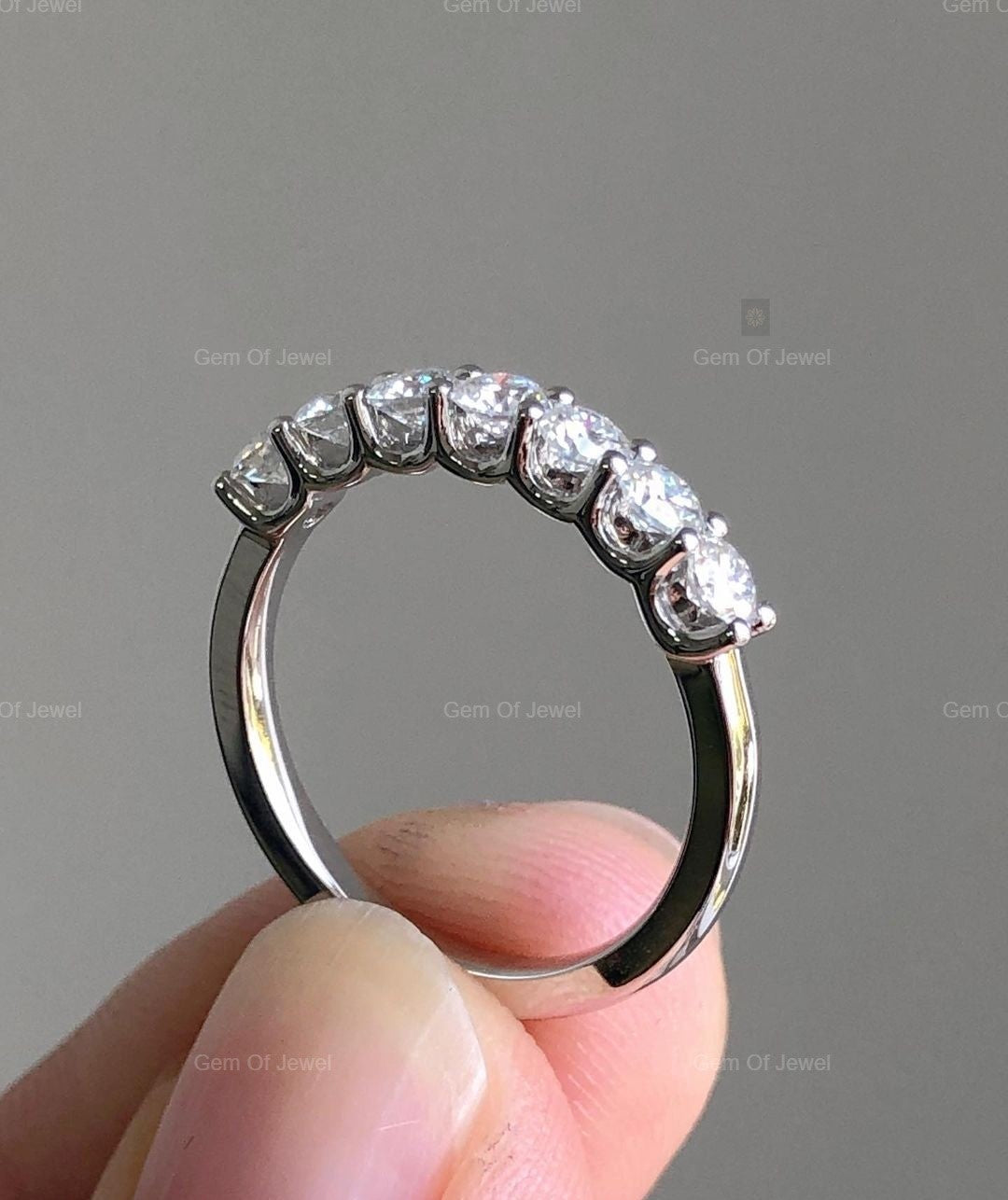 Round Moissanite Diamond Wedding Matching Band For Her, Round Diamond Band, Moissanite Diamond Matching Band For Ring For Her, Wedding Band