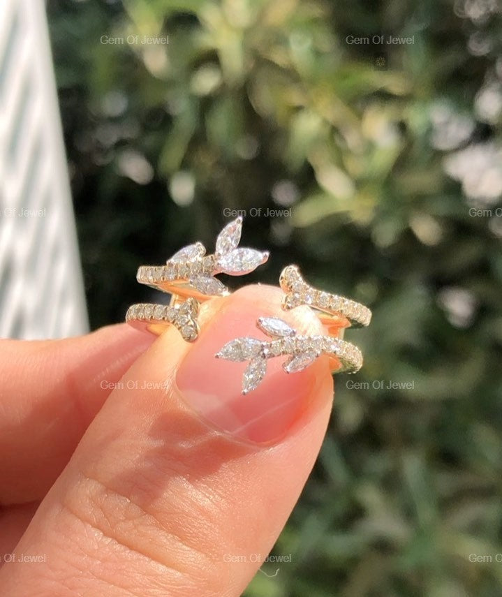 Ring Enhancer For Ring, Matching Wedding Band For Ring, Ring Enhancer For Ring, Fancy Unique Band For Her, Moissanite Diamond Enhancer
