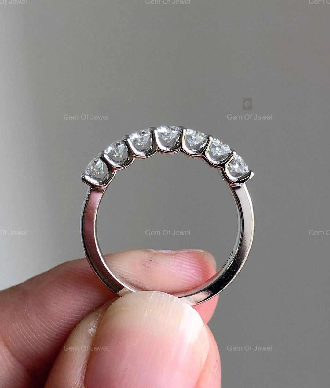 Round Moissanite Diamond Wedding Matching Band For Her, Round Diamond Band, Moissanite Diamond Matching Band For Ring For Her, Wedding Band