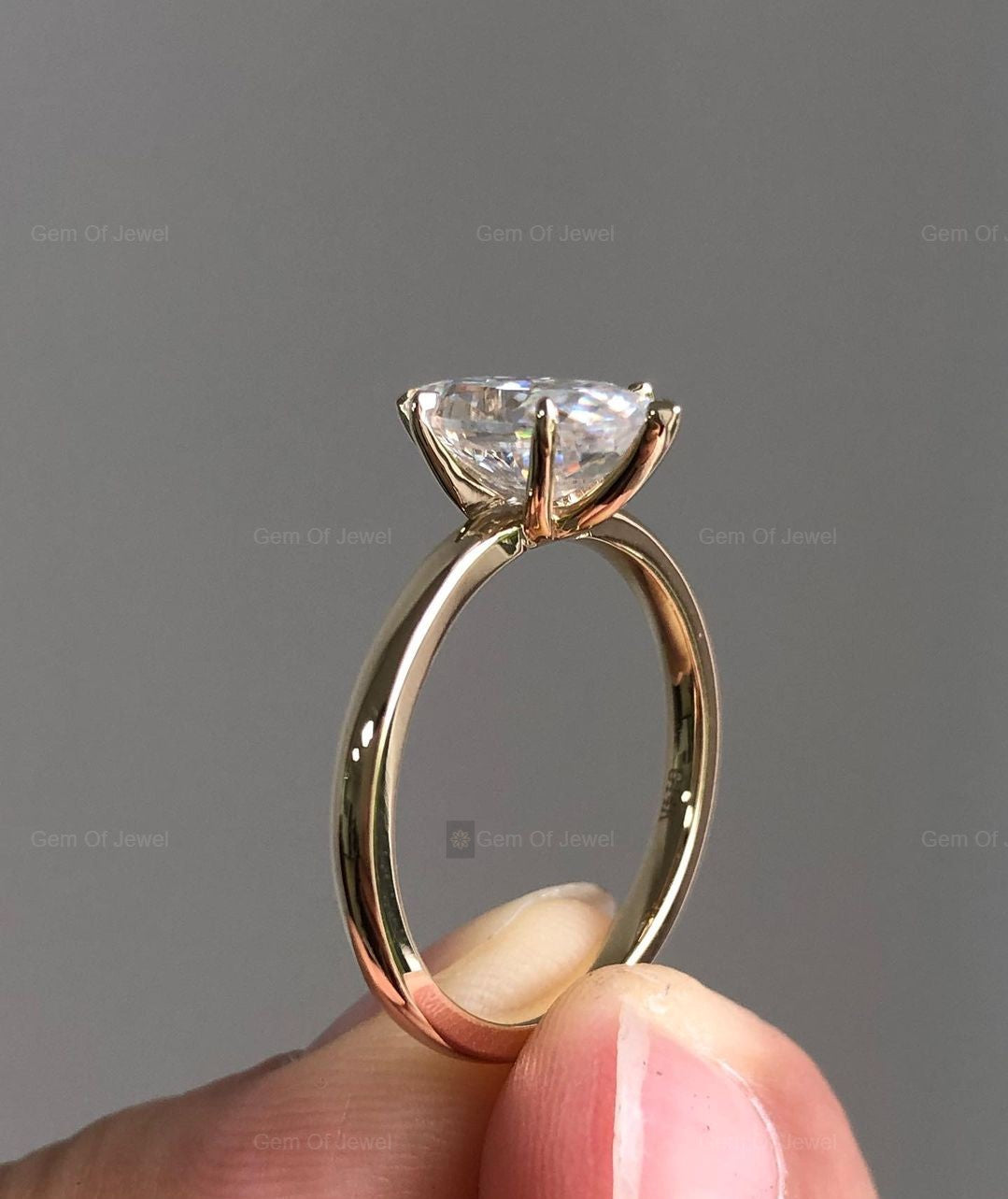 1CT Marquise Solitaire Moissanite Diamond Engagement Ring For Her, Solitaire Diamond Ring, Marquise Diamond Moissanite Diamond Ring For Her