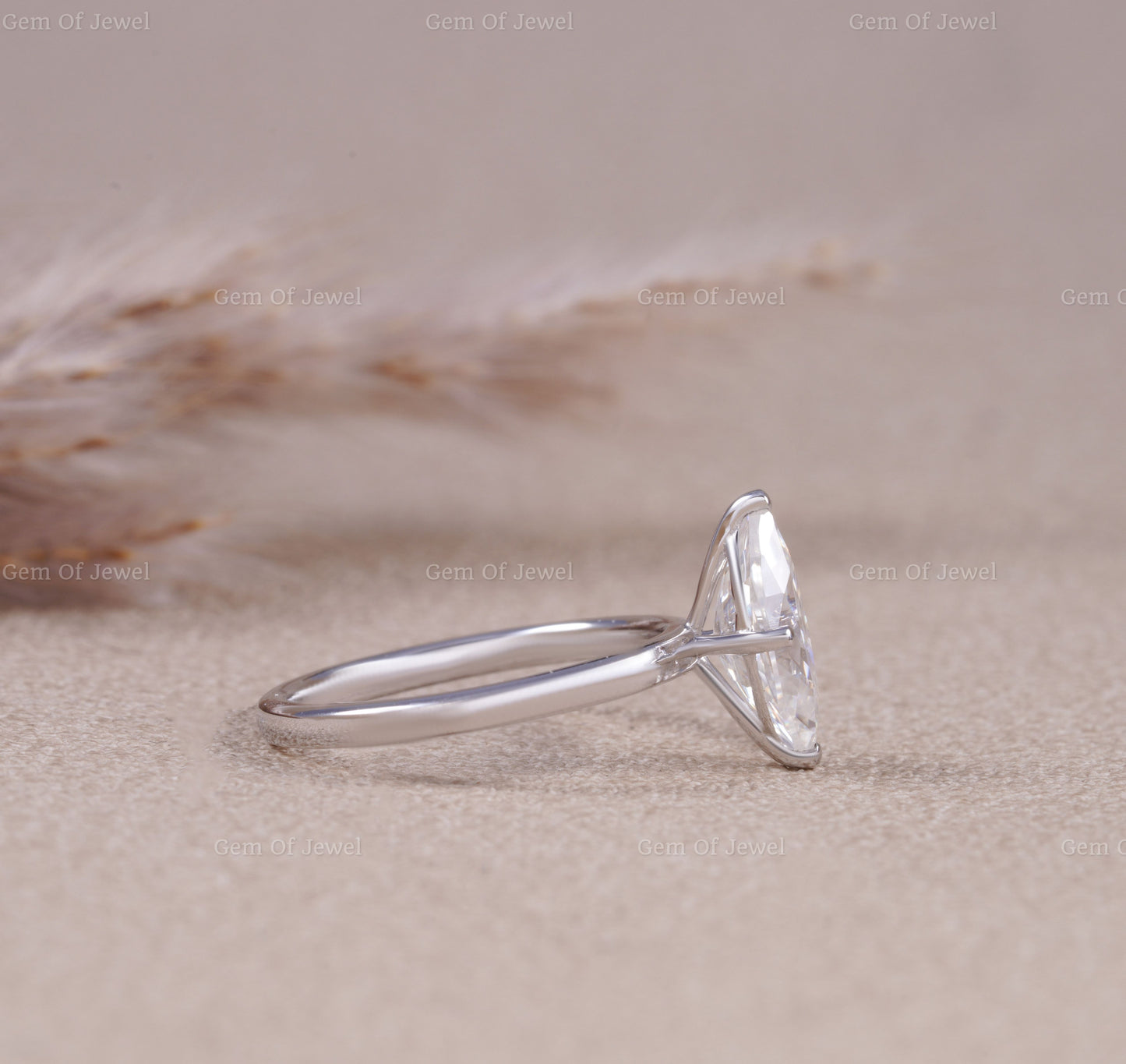 Marquise 1CT Moissanite Diamond Solitaire Ring,1CT Moissanite Engagement Ring For Her, Marquise Cut Moissanite Diamond 1CT Ring Gift For Her