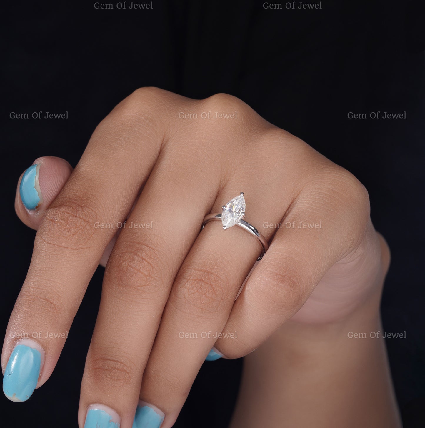 Marquise 1CT Moissanite Diamond Solitaire Ring,1CT Moissanite Engagement Ring For Her, Marquise Cut Moissanite Diamond 1CT Ring Gift For Her