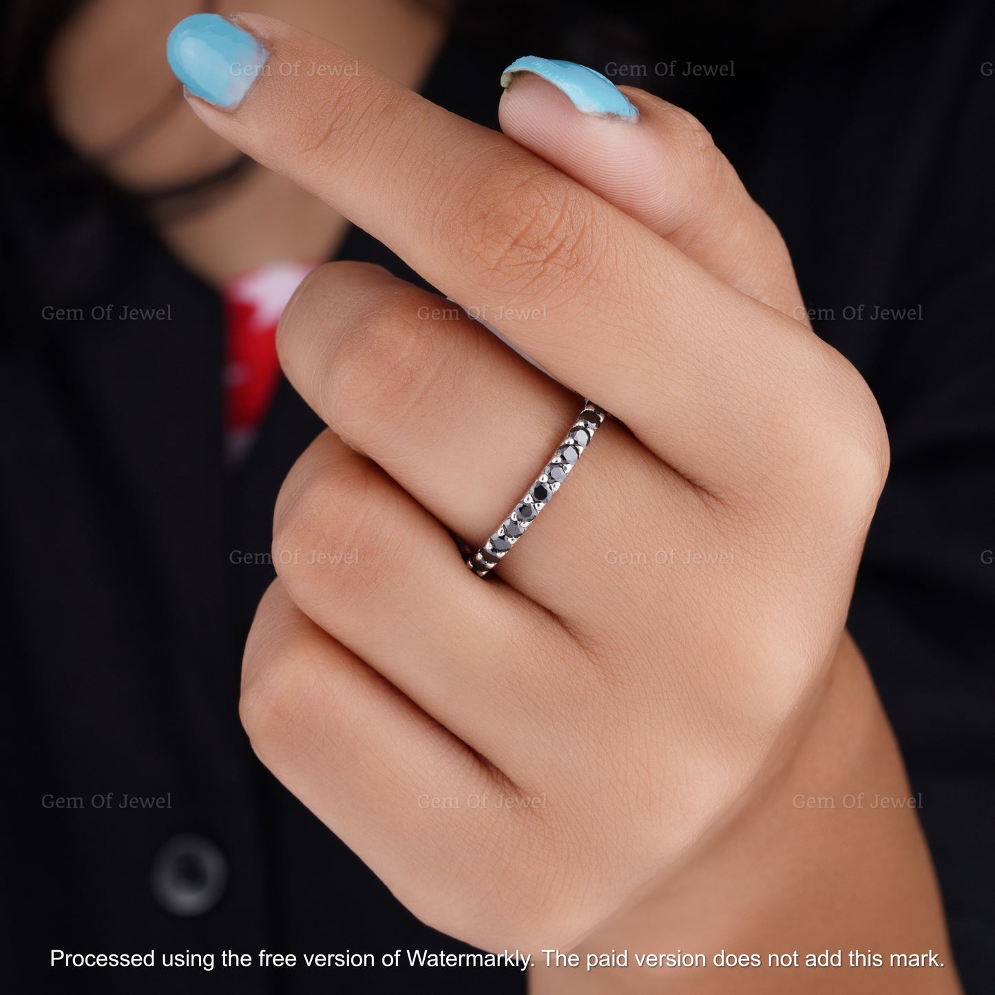 Black Moissanite Diamond Bridal Ring Set, 3CT Moissanite Diamond Wedding Bridal Set, Black Moissanite set, Black Diamond Wedding Set For Her