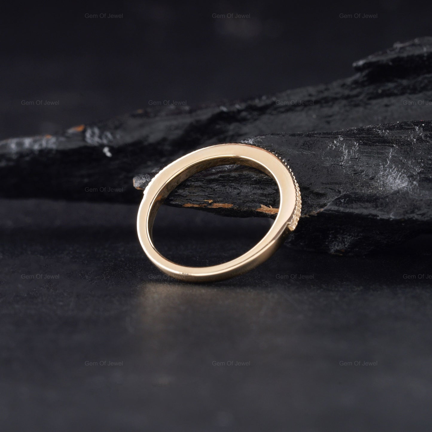 Round Cut Moissanite Milgrain Design Engagement Band, Gold Matching Anniversary Band, Round Diamond Wedding Band, Baguette Diamond band