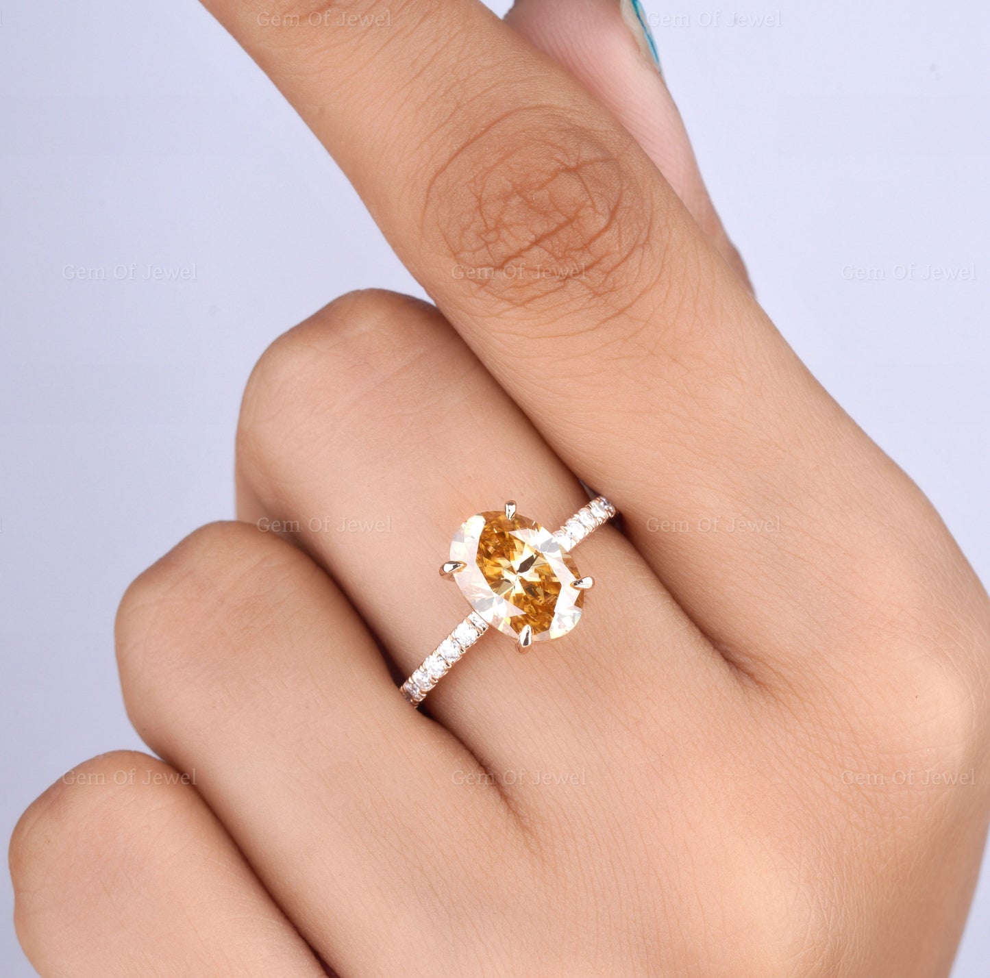 Champagne Moissanite Oval Diamond Ring, Oval Champagne Moissanite Diamond Ring, Oval Cut Brown Diamond Ring, Champagne Diamond Ring For Her