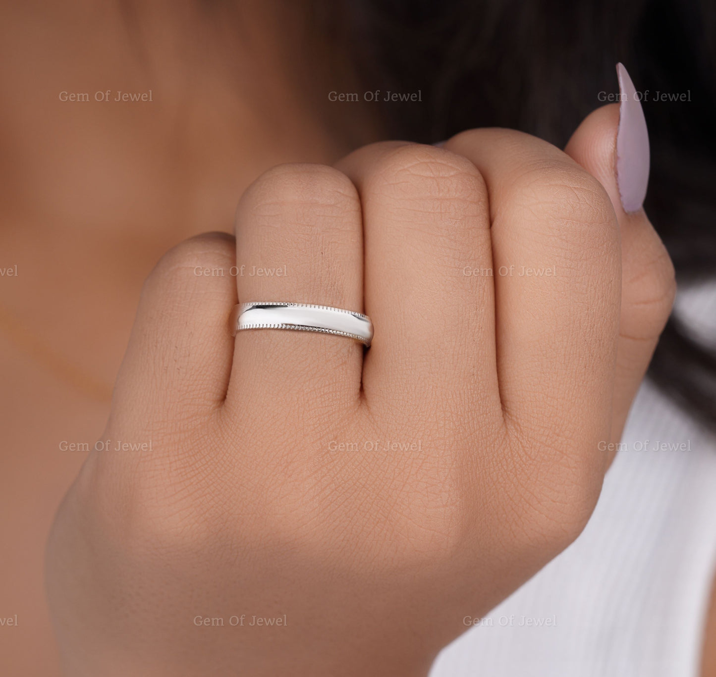 Copy of 1 CT Princess Cut Moissanite Diamond Engagement Ring With Round Moissanite Eternity Band , Engagement Ring For Her, Gift For her