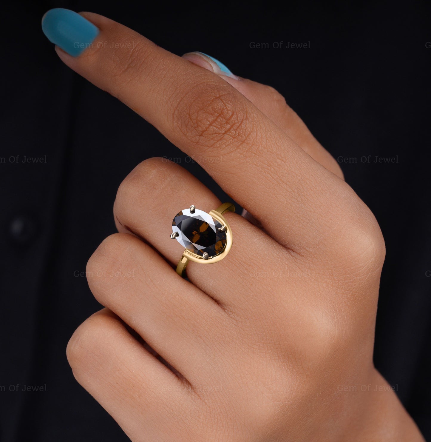 4CT Oval Champagne Moissanite Oval Diamond Ring, Oval Champagne Moissanite Diamond Ring, Champagne Color Diamond Ring, Brown Oval Diamond Ring