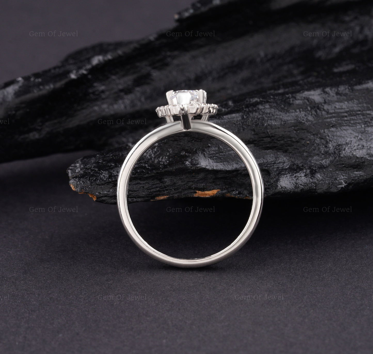 Marquise Diamond Moissanite Vintage Ring With Halo Of Round Moissanite Diamond Ring, Marquise Ring With Halo Ring, 1CT Marquise Ring For Her