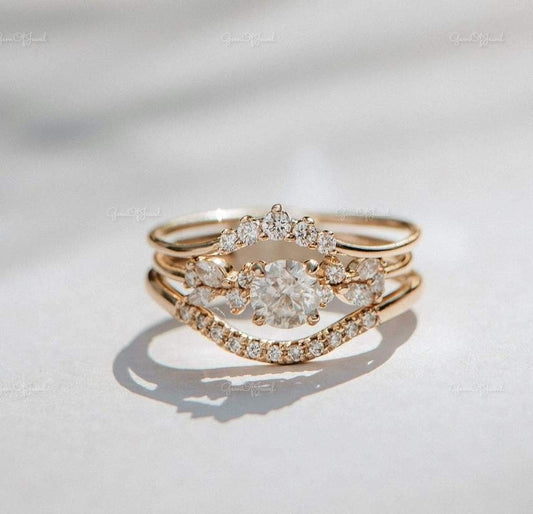 1 ct Round Ring Moissanite Diamond Twisted Shank Band , Engagement Ring For her, Wedding Ring For her