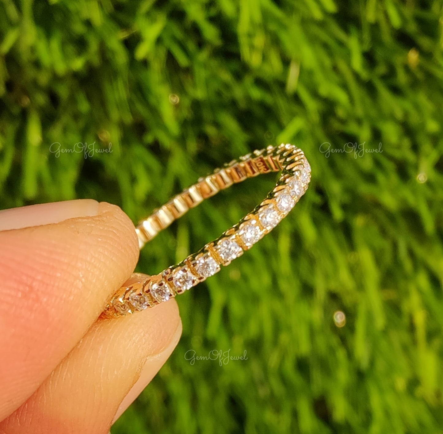 Round Diamond Full Eternity Matching Wedding Band For Her, Matching Band For Ring, Ring And Band Set, Matching Wedding Band, Moissanite Band