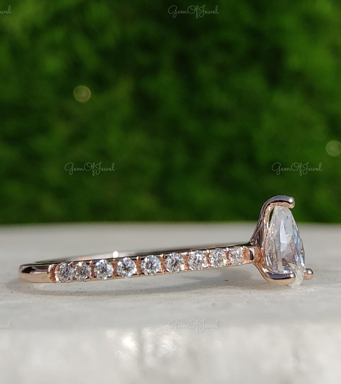 Pear Moissanite Diamond Dainty Engagement Ring for Her, Pear Diamond Ring For Her, Cute Ring, Pear Diamond Promise Or Engagement Ring