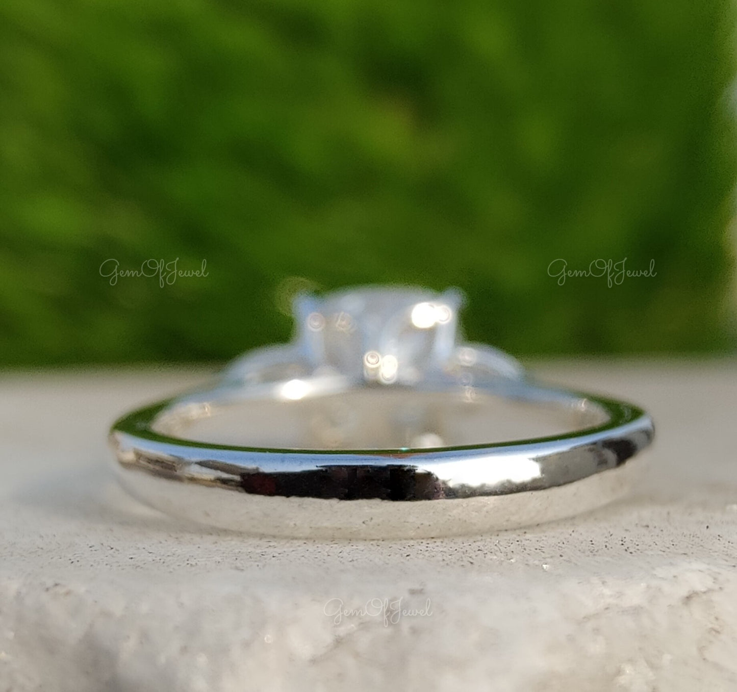 Cushion Moissanite Diamond 3 Stone With Pear Moissanite Diamond, Three Stone Ring For Wedding Ring , Cushion Moissanite Diamond Ring For Her
