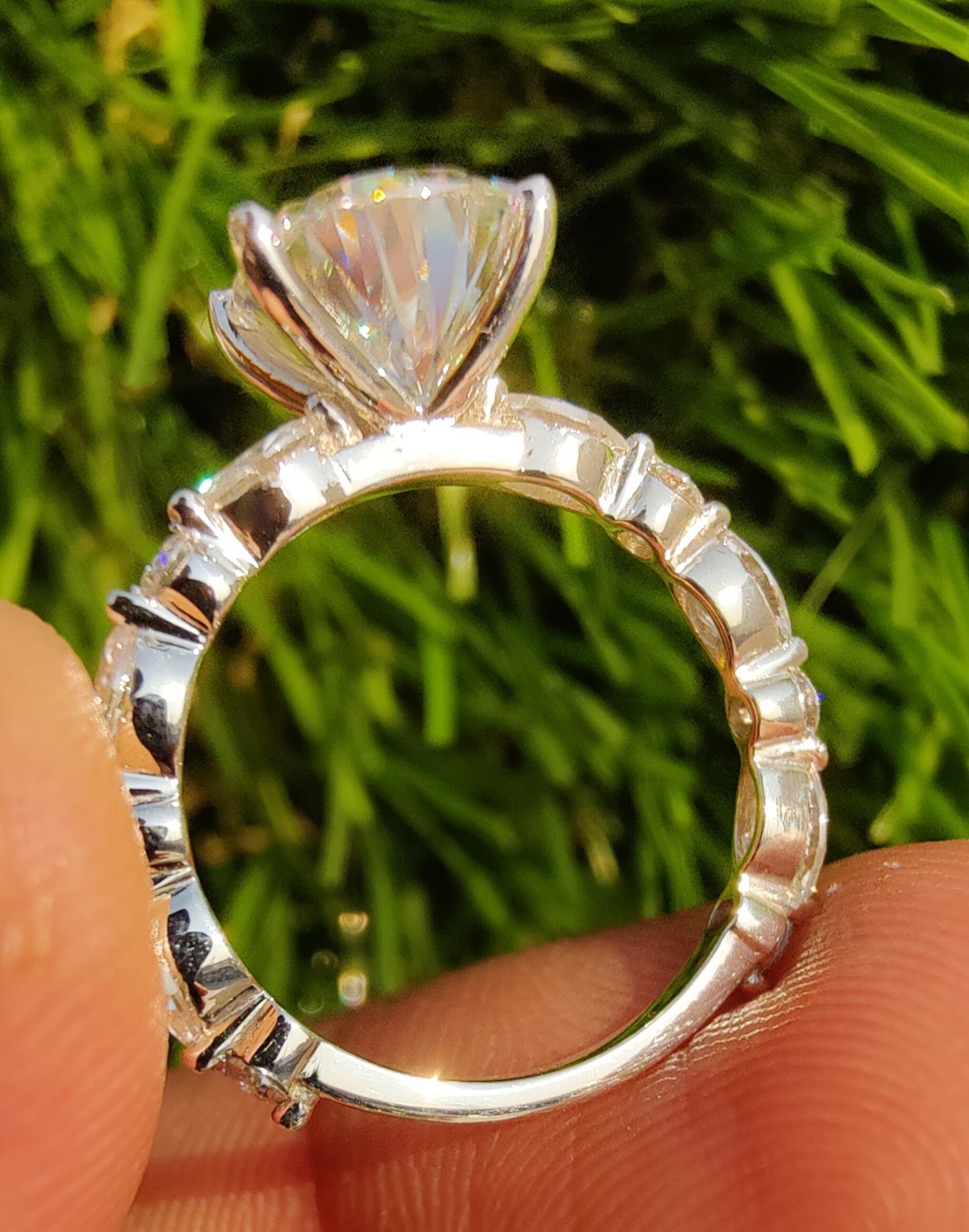 2Ct Diamond Pear Moissanite Engagement Ring Engagement With Round Marquise Alternate Diamond On Eternity, Pear Diamond Ring, Pear Moissanite