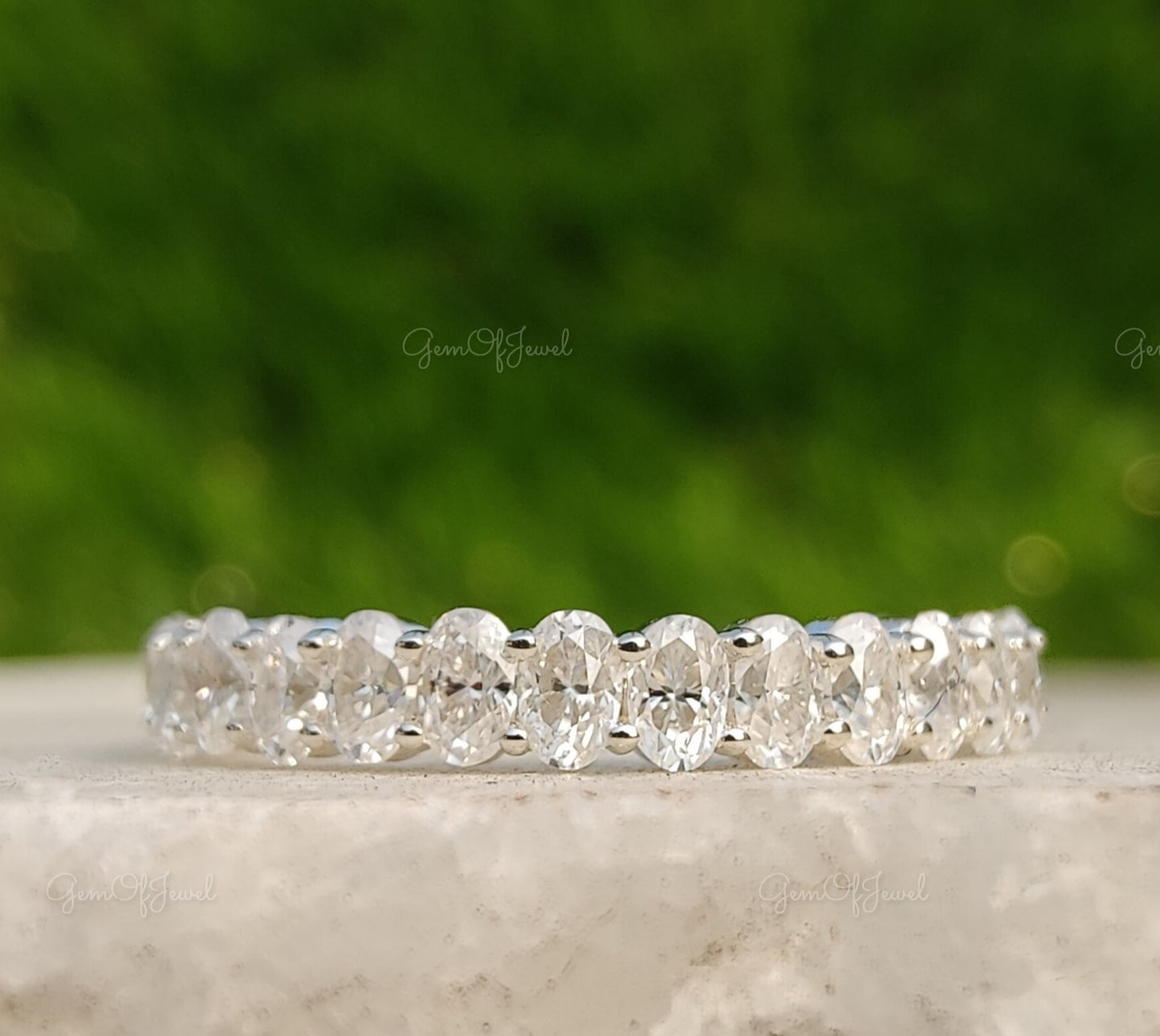 Oval Moissanite Diamond Wedding Matching Band, Oval Cut Moissanite Stackable Band, Oval Diamond Matching Band For Her, Oval Diamond Ring