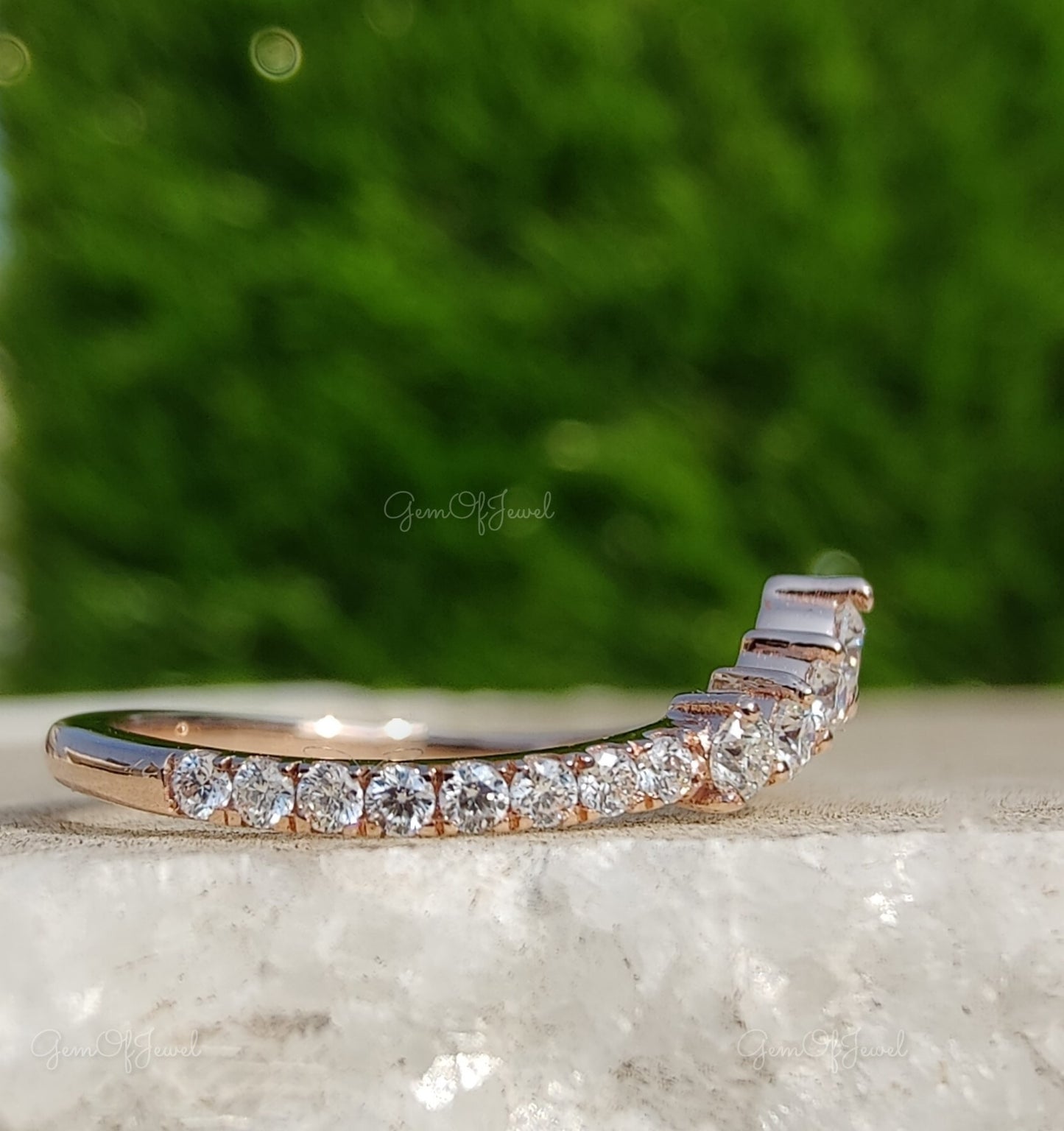 Round Diamond Chevron Band, V Shape Round Diamond Matching Wedding Band, Chevron Band, Curved Band, Wedding Band For Her, Wedding Band