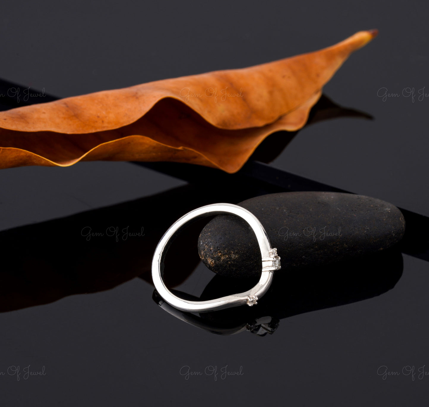 Curved Matching Wedding Band, Round Moissanite Diamond Curved Matching Diamond Band For Her, Curved Matching Wedding Band For Ring For Her