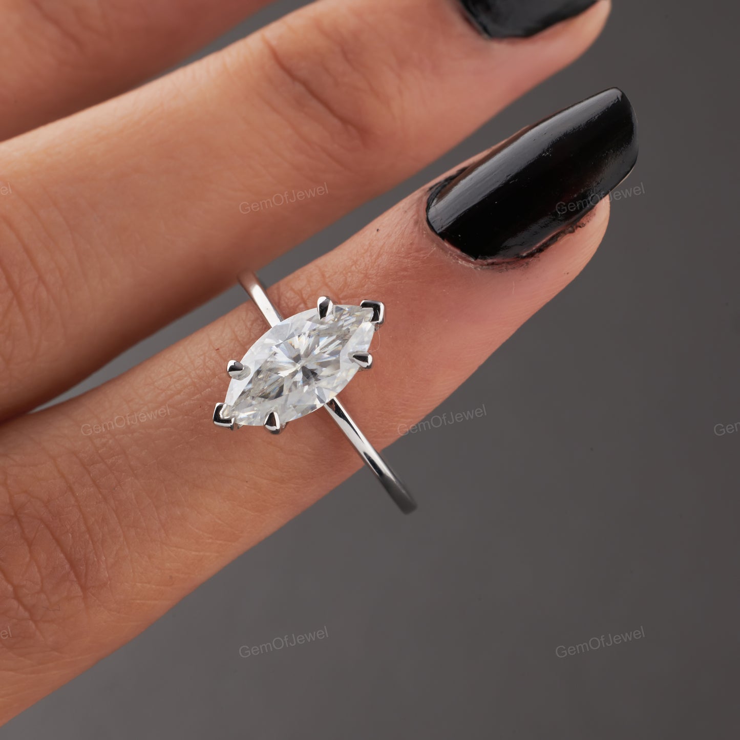 Vintage Style 1.15 CT Marquise Cut Moissanite Muse Engagement Ring with Stackable Milgrain Wedding Band, Bridal Set, Anniversary Ring Gift