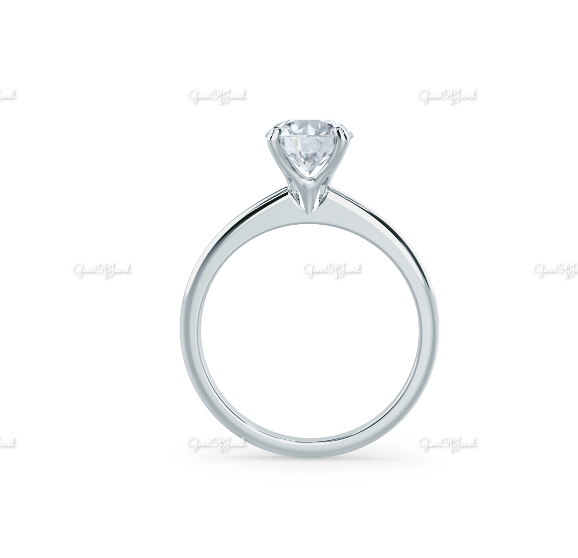 1CT Round Diamond Moissanite Solid Gold Ring Moissanite Solitaire Engagement Ring With High Mount Setting Solitaire Diamond Ring For Her