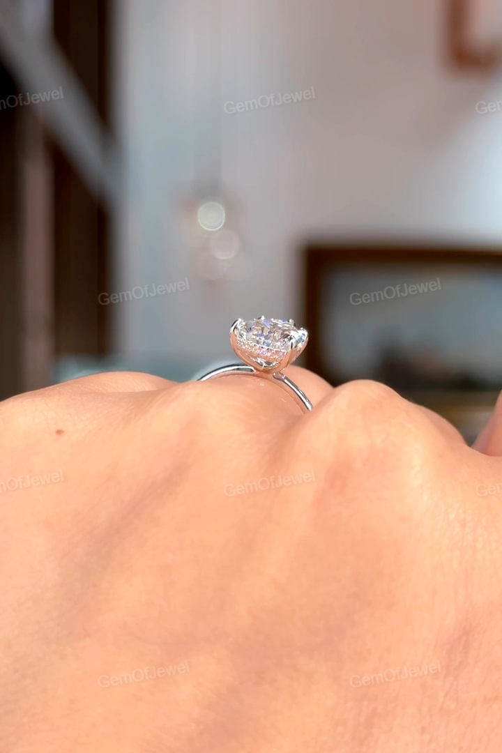 Pear Diamond Moissanite Ring With Halo Ring, Pear Diamond Ring, Pear Moissanite Engagement Ring, 3ct Pear Cut Moissanite Diamond Ring Gift