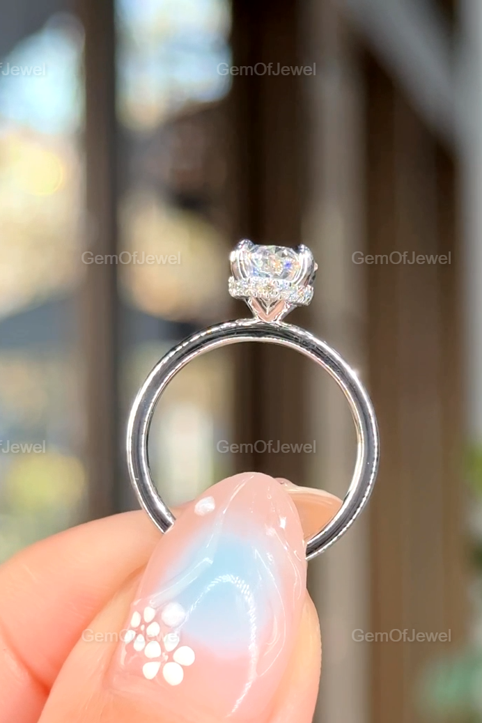 1CT Oval Diamond Moissanite Ring With Halo And Solitaire Engagement Ring, Oval Diamond Ring, Oval Moissanite Engagement Ring, 1ct Oval Ring