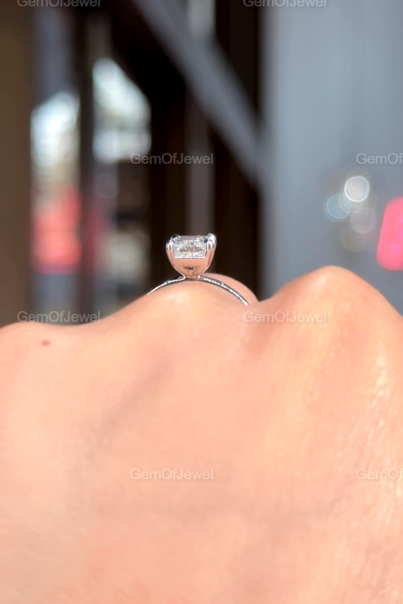 Radiant Diamond Moissanite 2CT Solitaire Engagement Ring, Radiant Diamond Ring, Radiant Cut Moissanite Diamond Solitaire Ring, Radiant Ring