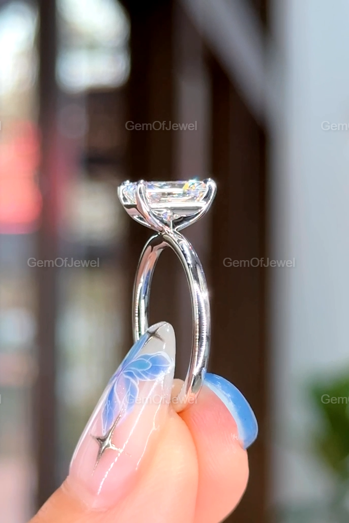 Radiant Diamond Moissanite 2CT Solitaire Engagement Ring, Radiant Diamond Ring, Radiant Cut Moissanite Diamond Solitaire Ring, Radiant Ring