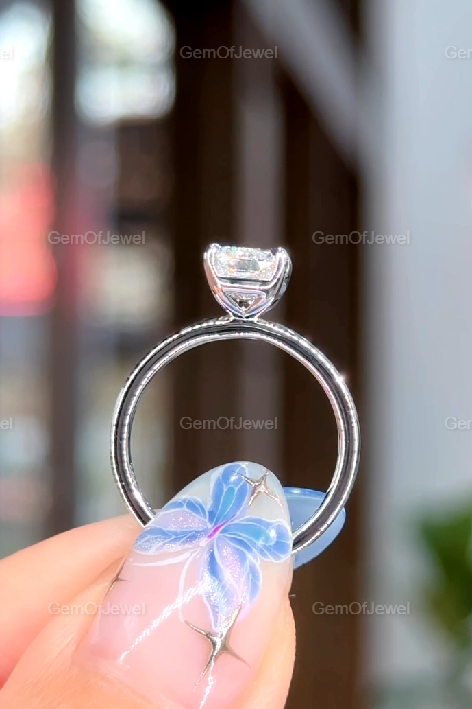 Radiant Diamond Moissanite 2CT Solitaire Engagement Ring, Radiant Diamond Ring, Radiant Cut Moissanite Diamond Solitaire Ring, Radiant Ring