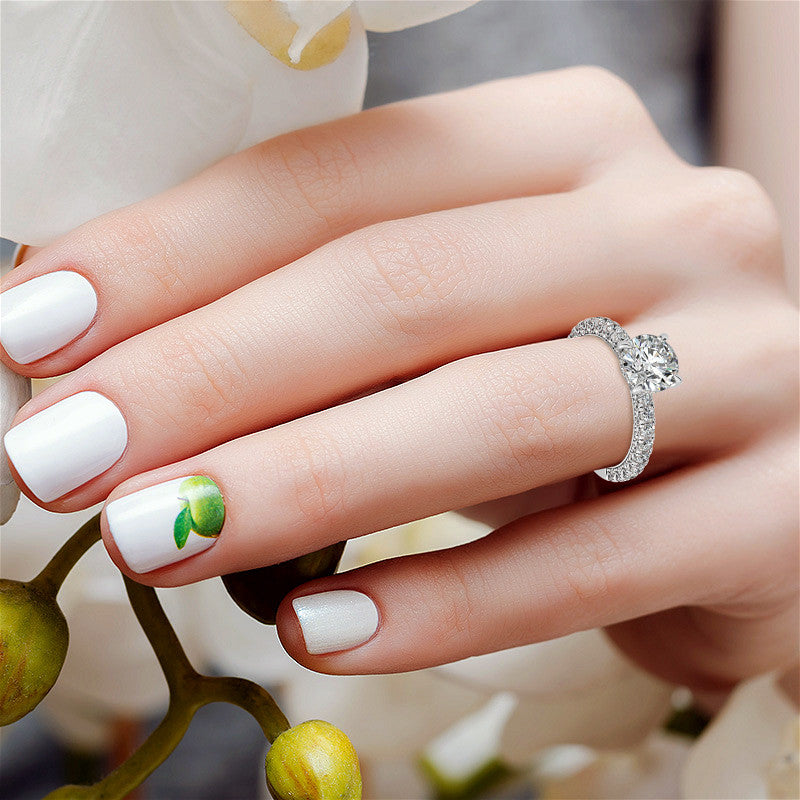 Round Moissanite Diamond With 3 Way Pave Band And Halo Of Round Moissanite Diamond Pave Eternity Band Engagement Ring For Her, Wedding Ring