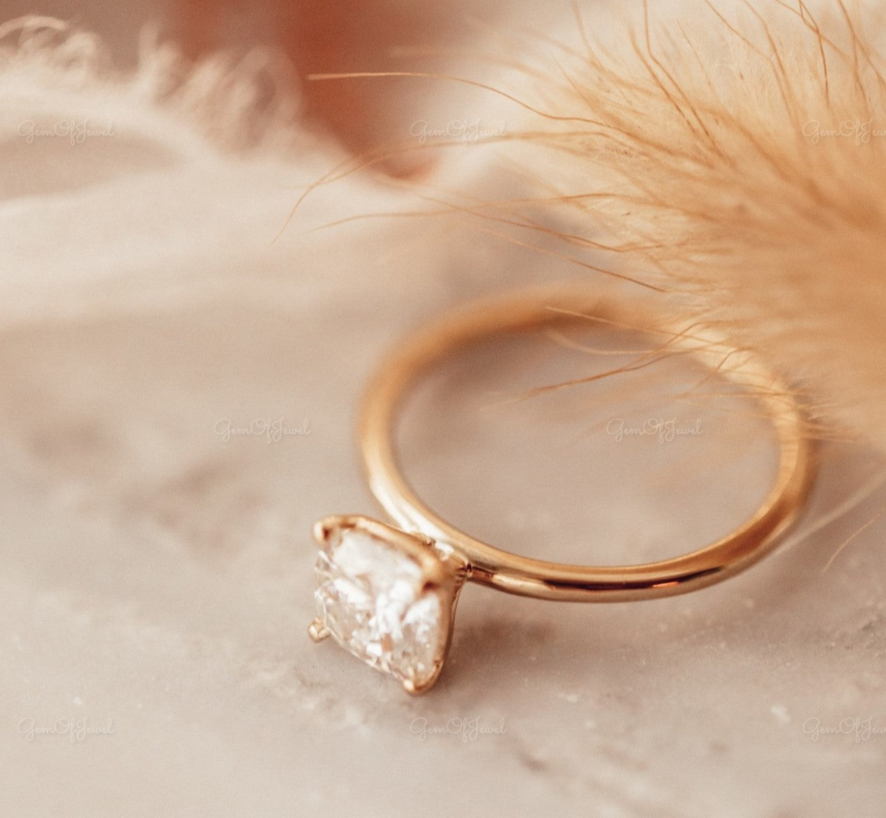 Cushion Cut Moissanite Solitaire Engagement Ring , Cushion Moissanite Engagement Ring For Her, Cushion Cut Diamond Ring