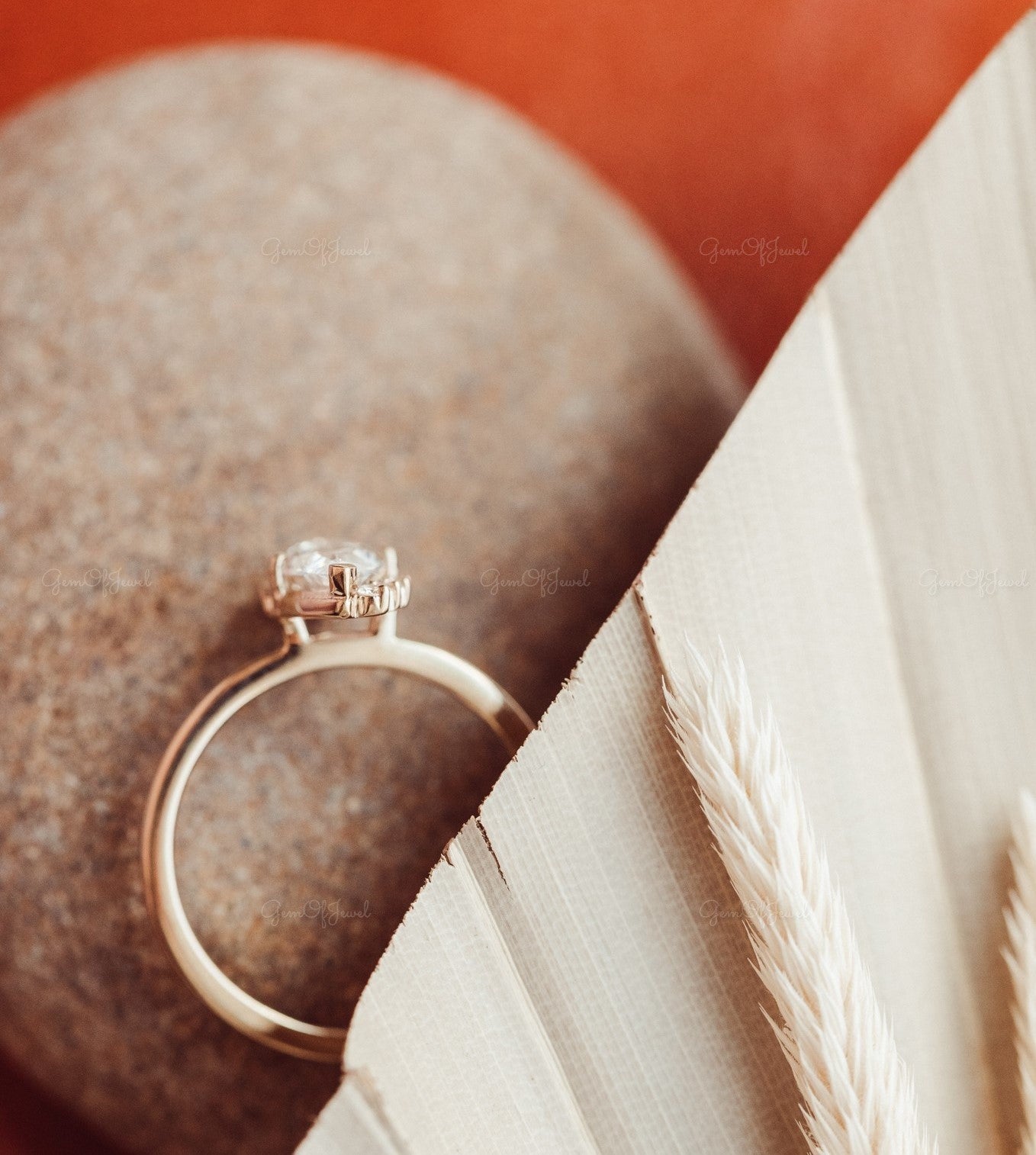 1 CT Marquise Moissanite Diamond Engagement Ring With Side Round Moissanite Diamond Engagement Ring , Marquise Diamond Ring For Her