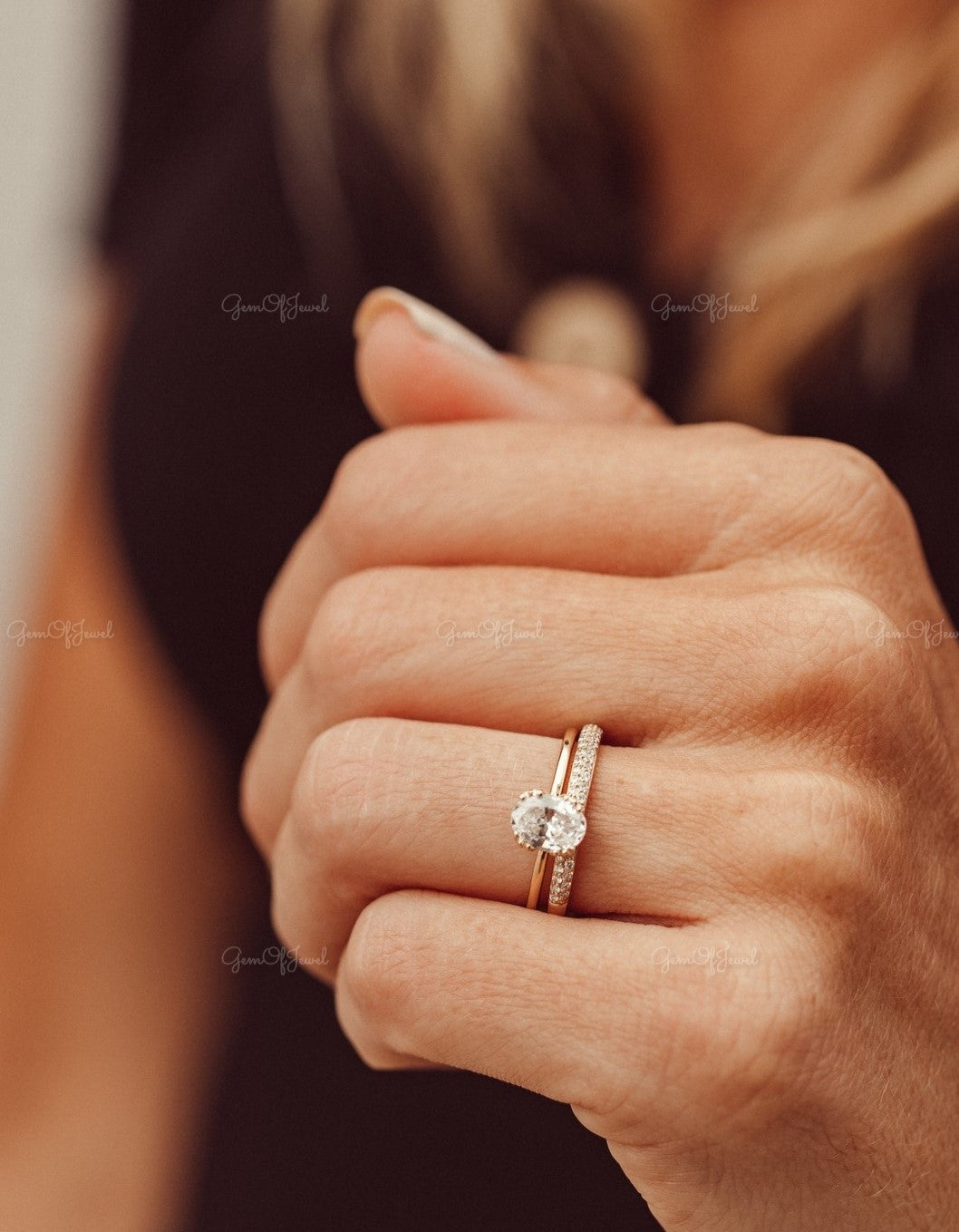 Triple Prong Oval Moissanite Diamond Engagement Ring, Three Prongs Oval Ring, Solitaire 3 Prong Oval Diamond Ring For Her, Oval Diamond Ring