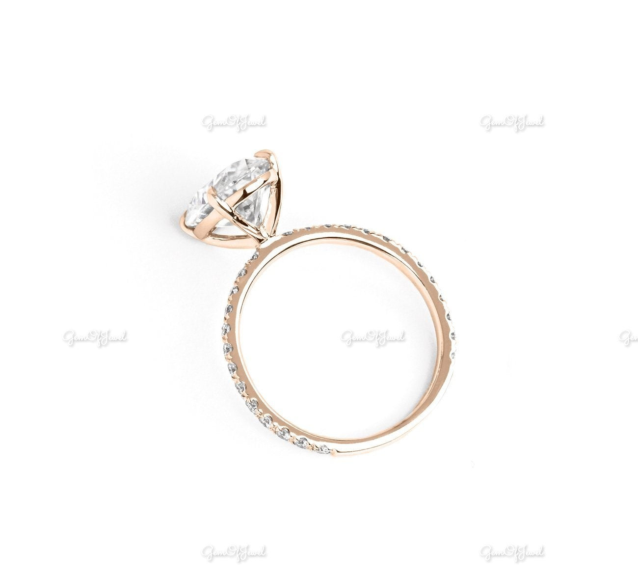 Oval Moissanite Diamond With Round Moissanite Diamond And Pear Moissanite Diamond Band Diamond Ring Set Engagement Ring For Her