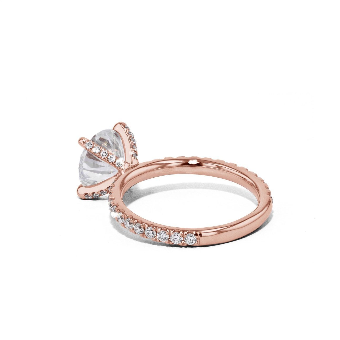 2CT Diamond Ring Moissanite Round Cut Gold Ring Moissanite Engagement Ring With Thick Band Eternity Diamond On Band Ring For Her, Round Ring