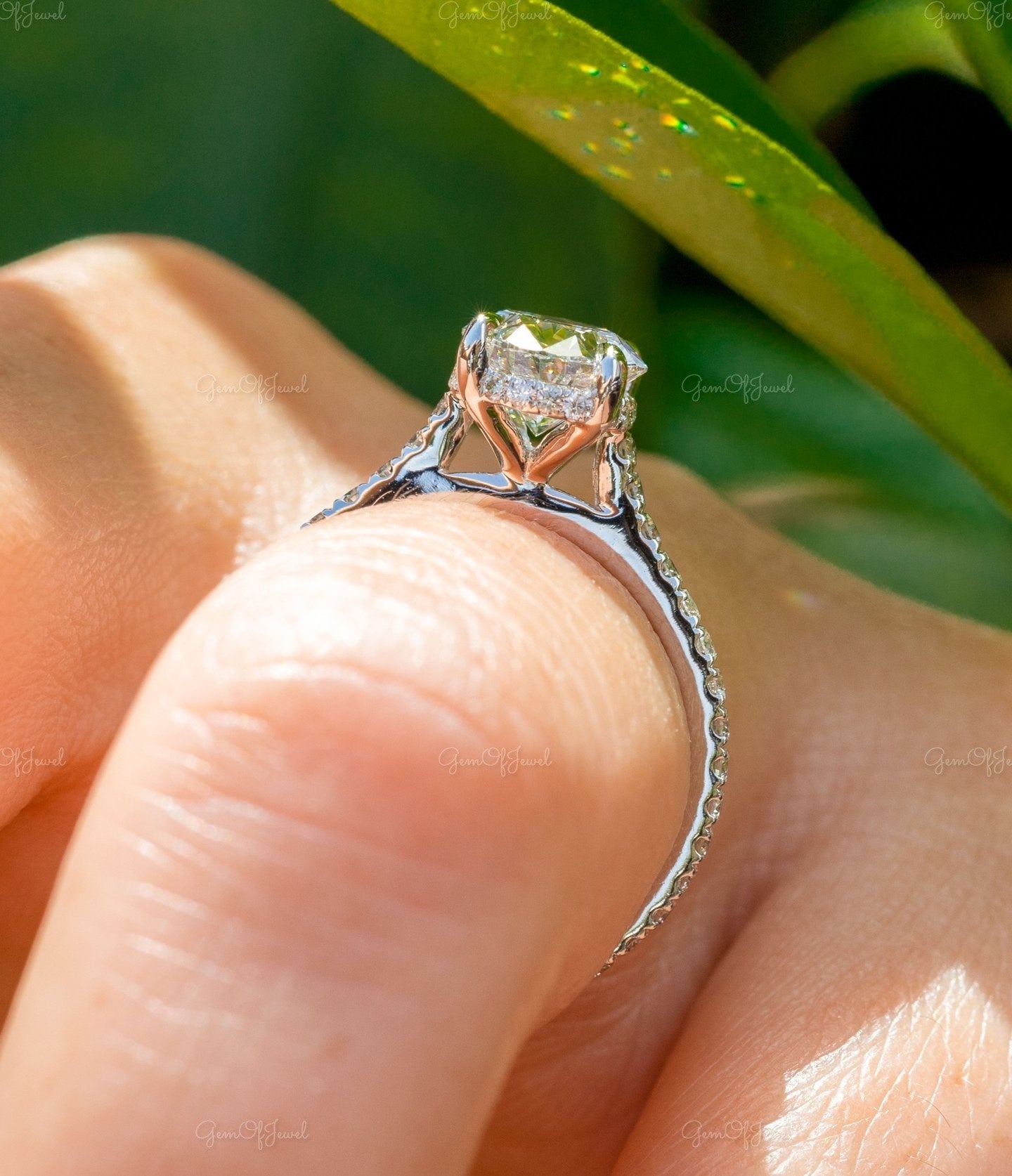 2CT Oval Diamond Moissanite Ring With Cathedral Setting With Pave Eternity Engagement Ring For Her, Oval Diamond Ring, Oval Diamond Ring