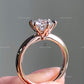 0.75CT Round Moissanite Diamond Knife Edge Engagement Ring, Knife Edge Ring, Six Prong Round Moissanite Diamond Ring, Round Diamond Ring