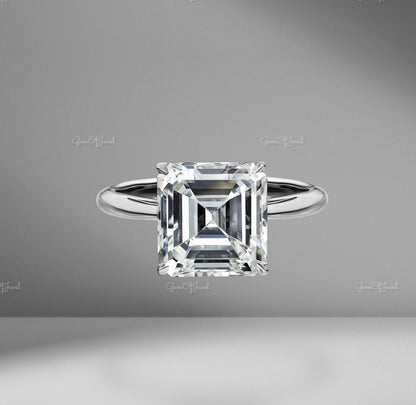 Ascher Cut Moissanite Solitaire ring Moissanite Diamond Gold Ring Gift For Hee, Ascher Diamond Ring, Solitaire Diamond Ring, Ascher Ring