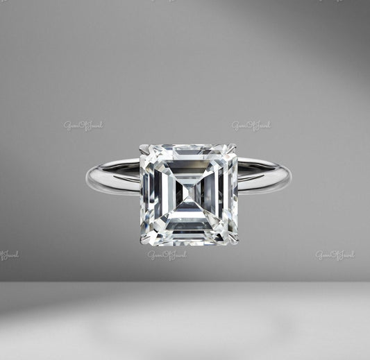Ascher Cut Moissanite Solitaire ring Moissanite Diamond Gold Ring Gift For Hee, Ascher Diamond Ring, Solitaire Diamond Ring, Ascher Ring