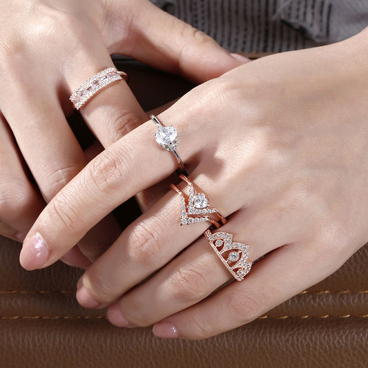 Heart Diamond Curved Shape Moissanite Diamond Engagement Ring, Heart Moissanite Diamond Ring For Her