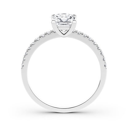 1 CT Princess Cut Moissanite Diamond Engagement Ring With Round Moissanite Eternity Band , Engagement Ring For Her, Gift For her